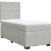 Box spring postel s matrací 100x200 cm samet [3290828] (Barva Světle šedá)