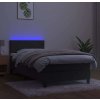 Box spring postel s matrací a LED 100x200 cm samet [3134268] (Barva Tmavě šedá)