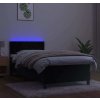 Box spring postel s matrací a LED 100x200 cm samet [3134268] (Barva Tmavě šedá)
