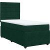 Box spring postel s matrací 100x200 cm samet [3294565] (Barva Tmavě zelená)