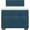 Box spring postel s matrací 100x200 cm samet [3288538] (Barva Modrá)