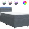 Box spring postel s matrací 100x200 cm samet [3289975] (Barva Tmavě šedá)