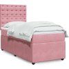 Box spring postel s matrací 100x200 cm samet [3292277] (Barva Tmavě zelená)