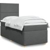 Box spring postel s matrací 90x200 cm textil [3291158] (Barva Černá)