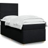 Box spring postel s matrací 90x200 cm textil [3291158] (Barva Černá)