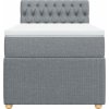 Box spring postel s matrací 90x200 cm textil [3287346] (Barva Světle šedá)