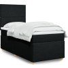 Box spring postel s matrací 90x200 cm textil [3293458] (Barva Černá)