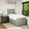 Box spring postel s matrací 90x200 cm samet [3294550] (Barva Světle šedá)