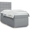 Box spring postel s matrací 90x200 cm textil [3293463] (Barva Světle šedá)
