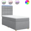Box spring postel s matrací 90x200 cm textil [3293463] (Barva Světle šedá)