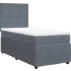 Box spring postel s matrací 90x200 cm samet [3294533] (Barva Tmavě šedá)