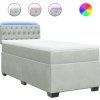 Box spring postel s matrací 90x200 cm samet [3288516] (Barva Světle šedá)