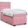 Box spring postel s matrací 90x200 cm samet [3293126] (Barva Modrá)