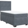 Box spring postel s matrací 90x200 cm samet [3290805] (Barva Tmavě šedá)