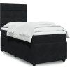 Box spring postel s matrací tmavě 90x200 cm samet [3292240] (Barva Černá)