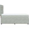 Box spring postel s matrací 90x200 cm samet [3292250] (Barva Světle šedá)