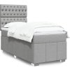 Box spring postel s matrací 80x200 cm textil [3291502] (Barva Světle šedá)