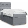 Box spring postel s matrací 80x200 cm textil [3294192] (Barva Černá)