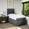 Box spring postel s matrací 80 x 200 cm textil [3290316] (Barva Tmavě šedá)