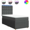 Box spring postel s matrací 80x200 cm textil [3294197] (Barva Světle šedá)