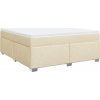 Box spring postel s matrací 180x200 cm textil [3285156] (Barva Krémová)