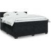 Box spring postel s matrací 180x200 cm samet [3286380] (Barva Černá)