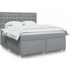 Box spring postel s matrací 180x200 cm textil [3292881] (Barva Světle šedá)
