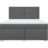 Box spring postel s matrací 180x200 cm textil [3290562] (Barva Černá)