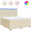 Box spring postel s matrací 180x200 cm textil [3294045] (Barva Krémová)