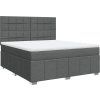 Box spring postel s matrací 180x200 cm textil [3294047] (Barva Světle šedá)