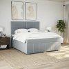 Box spring postel s matrací 180x200 cm textil [3294047] (Barva Světle šedá)