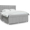 Box spring postel s matrací 180x200 cm textil [3294047] (Barva Světle šedá)