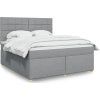 Box spring postel s matrací 180x200 cm textil [3291359] (Barva Světle šedá)