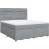 Box spring postel s matrací 180x200 cm textil [3291359] (Barva Světle šedá)
