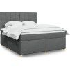 Box spring postel s matrací 180x200 cm textil [3291359] (Barva Světle šedá)