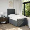 Box spring postel s matrací 80 x 200 cm textil [3293407] (Barva Světle šedá)