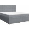 Box spring postel s matrací 180x200 cm textil [3292135] (Barva Světle šedá)