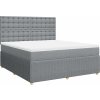 Box spring postel s matrací 180x200 cm textil [3292149] (Barva Světle šedá)
