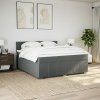 Box spring postel s matrací 180x200 cm textil [3287148] (Barva Tmavě šedá)