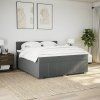 Box spring postel s matrací 180x200 cm textil [3289448] (Barva Tmavě šedá)