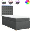 Box spring postel s matrací 80x200 cm textil [3293422] (Barva Tmavě šedá)
