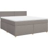 Box spring postel s matrací 180x200 cm textil [3286752] (Barva Světle šedá)