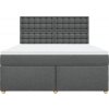Box spring postel s matrací 180x200 cm textil [3291375] (Barva Černá)