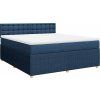 Box spring postel s matrací 180x200 cm textil [3289855] (Barva Modrá)