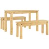 Jídelní set ze 3 kusů "Panama" masivní dřevo borovice [3345164] (Barva Přírodní)