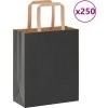 Papírové tašky 250 ks s uchy 18x8x22 cm [4101866] (Barva Černá)