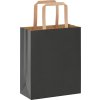 Papírové tašky 250 ks s uchy 18x8x22 cm [4101866] (Barva Černá)