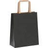 Papírové tašky 250 ks s uchy 18x8x22 cm [4101866] (Barva Černá)