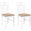Jídelní židle 2 ks masivní dřevo gumové [4102415] (Barva Bílá)