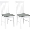 Jídelní židle 2 ks masivní dřevo gumové [4102503] (Barva Bílo-šedá)